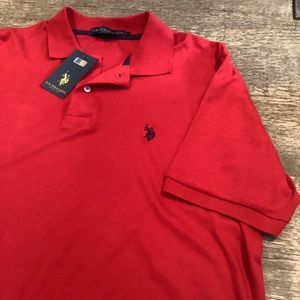 NWT - US Polo Association Men's Short Sleeve Shirt, Red - L